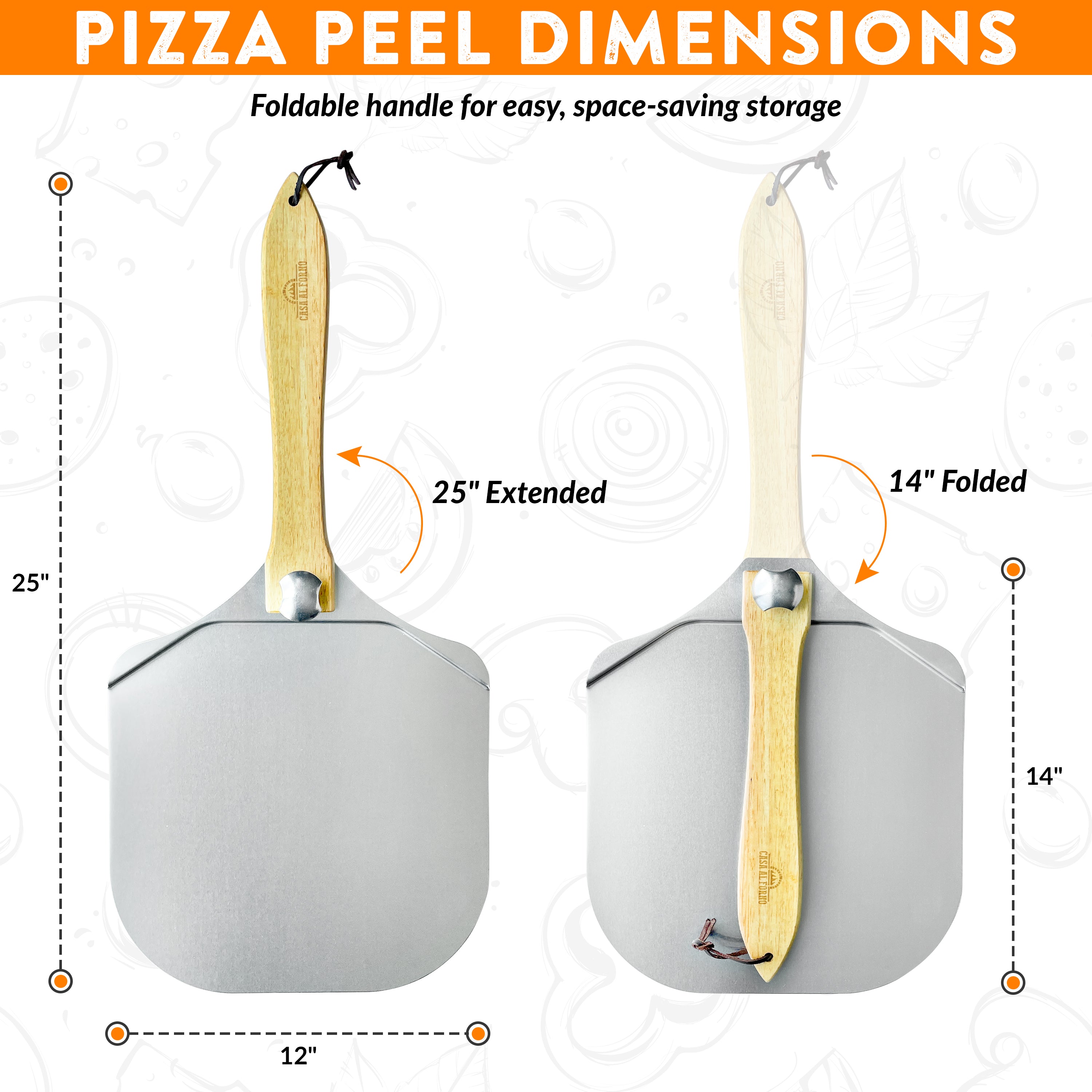 Casa Al Forno Pizza Peel and Pizza Rocker Cutter